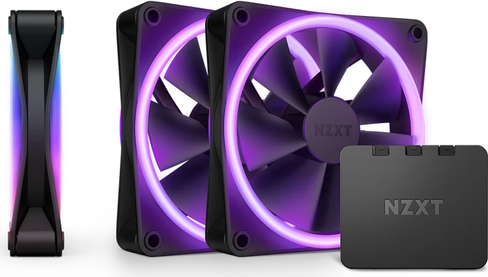 NZXT F Series F120 RGB DUO, Matte Black, schwarz, LED-Steuerung, 120mm, 3er-Pack