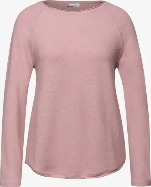 Street One Soft Melange Shirt langarm powder pink mel. (Damen)