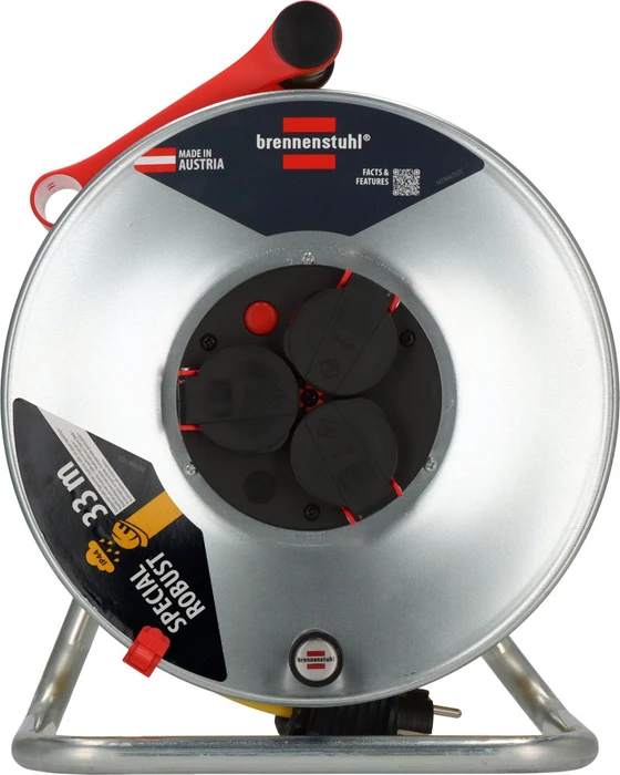 Brennenstuhl Professional SK 290 Kabeltrommel, Schuko auf 3x Schuko, 33m, IP44, AT-N07V3V3-F 3G1,5