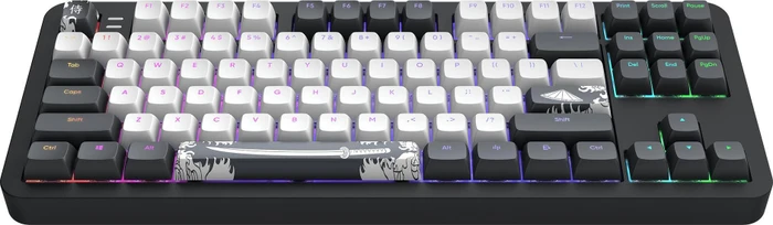 Dark Project ALU87B Bushido Gaming Keyboard, schwarz/weiß, LEDs RGB, g3ms Moonstone, USB, US
