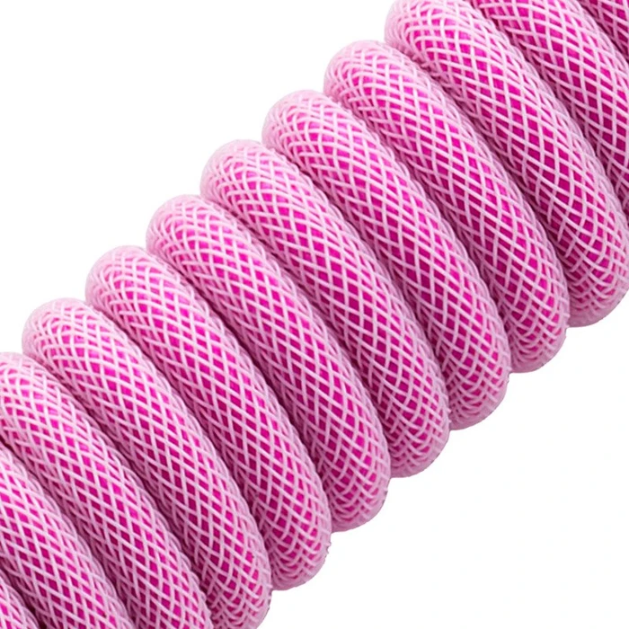CableMod Classic Coiled Keyboard Cable USB Micro-B auf USB-A, Tastaturkabel (Spiral-Textilkabel), 1.5m, Strawberry Cream