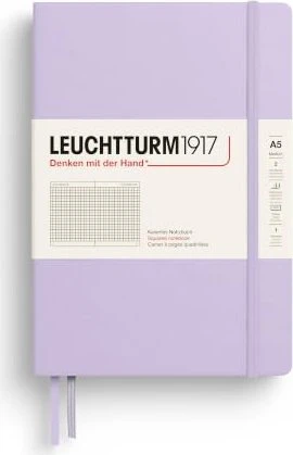Leuchtturm1917 Medium Notizbuch, A5, kariert, Hardcover, lilac, 126 Blatt