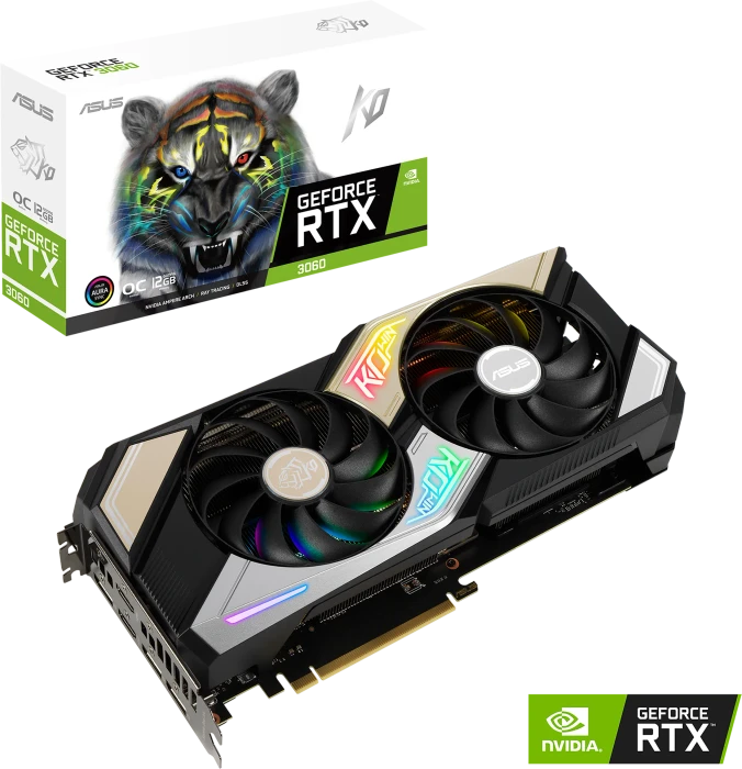 ASUS KO GeForce RTX 3060 V2 OC Edition, KO-RTX3060-O12G-V2-GAMING, 12GB GDDR6, 2x HDMI, 3x DP
