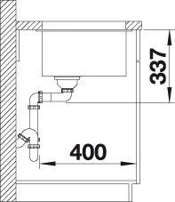 Blanco Subline 800-U InFino Unterbau Becken mittig felsgrau
