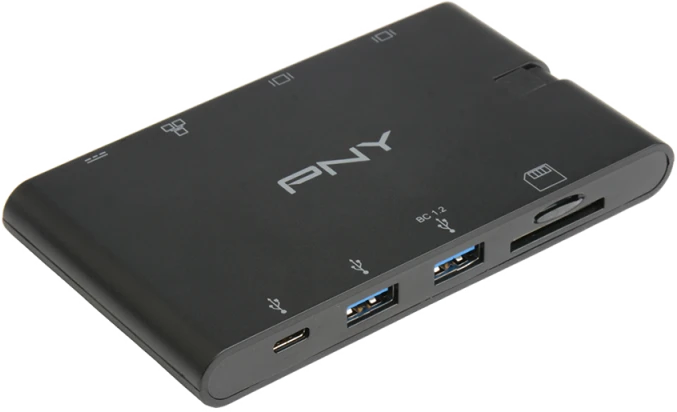 PNY All-in-One USB-C Mini Portable Dock, USB-C 3.0 [Stecker]