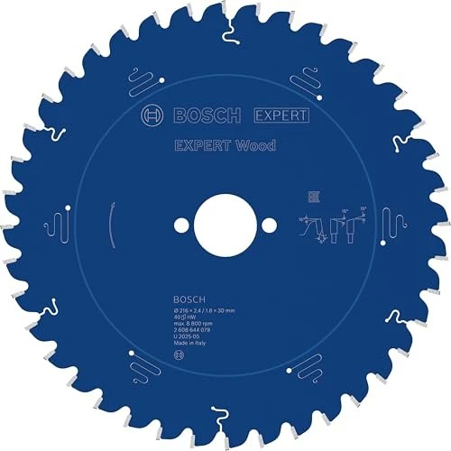 Bosch Professional Expert for Wood Kreissägeblatt 40Z, 216x1.8x30mm, 1 Stück
