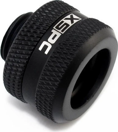 XSPC Rohranschluss G1/4" auf 14/10mm, schwarz, weißer Schriftzug