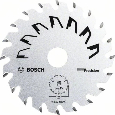 Bosch DIY Precision Kreissägeblatt 20Z, 85x1.1x15mm, 1 Stück