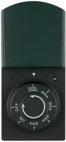 REV Ritter EMT446/MD mechanische Außenzeitschaltuhr mit Dämmerungsautomatik, IP44, schwarz/grün