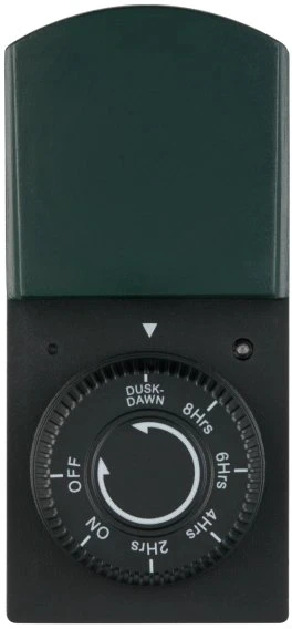 REV Ritter EMT446/MD mechanische Außenzeitschaltuhr mit Dämmerungsautomatik, IP44, schwarz/grün