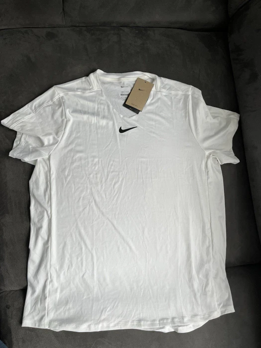 Nike Court Advantage Dri-FIT Funktionsshirt kurzarm weiß/schwarz (Herren)