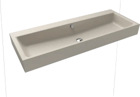 Kaldewei Puro Wand-Doppelwaschtisch 120x46cm mit Überlauf, Perl-Effekt, warm grey 10