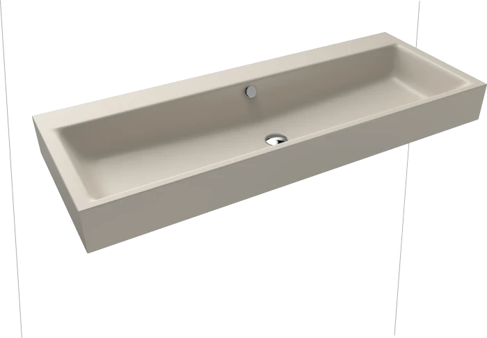 Kaldewei Puro Wand-Doppelwaschtisch 120x46cm mit Überlauf, Perl-Effekt, warm grey 10
