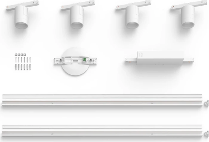 Philips Hue White and Color Ambiance Basis Perifo Schienensystem für die Decke gerade mit 4 Spots weiß