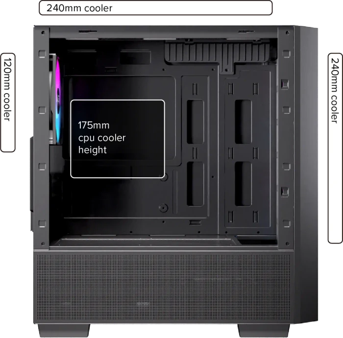 Einarex Pulse PM150 RGB Black, schwarz, Glasfenster