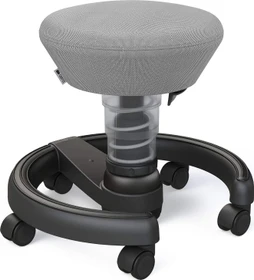 Aeris Swoppster New Edition Schreibtischhocker für Kinder, Gestell schwarz, Bezug Harlequin grau