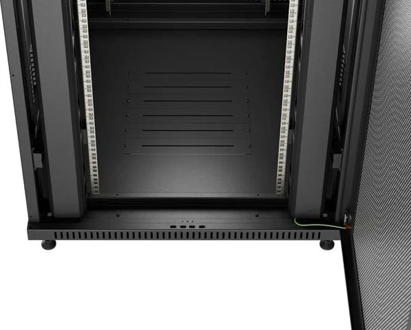 Lanberg 19" Rackschrank 42HE, freistehend, Flat Pack, Gitternetztür, IP20, RAL 9004, 1000mm tief