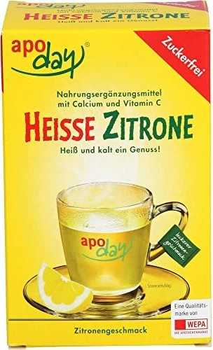Apoday Heiße Zitrone mit Vitamin C und Calcium Pulver, 100g (10x 10g)