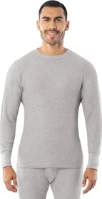 Indera Mills Heavyweight Waffle Thermal Crew Funktionsshirt kurzarm grau (Herren)