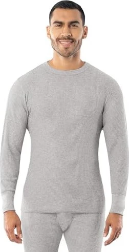 Indera Mills Heavyweight Waffle Thermal Crew Funktionsshirt kurzarm grau (Herren)