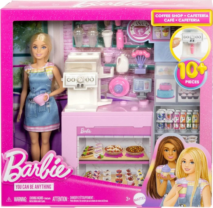 Mattel Barbie - Ich wäre gern... Naschcafé mit Blonder Barista-Puppe