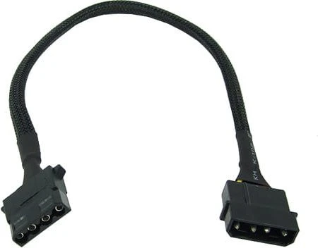 Phobya 4-Pin Molex auf 4-Pin Molex Kabel, 60cm, sleeved, schwarz