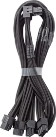 CableMod C-Series Pro, 12VHPWR Kabel, Corsair Type 4, 4x 8-Pin PCIe Stecker auf 16-Pin PCIe 5.0 12VHPWR Stecker, Adapterkabel, 90°, Variante B, schwarz, 60cm (CM-PCSR-16P4-RBN60KK-5PK-R-SS)