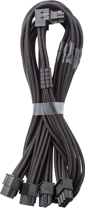 CableMod C-Series Pro, 12VHPWR Kabel, Corsair Type 4, 4x 8-Pin PCIe Stecker auf 16-Pin PCIe 5.0 12VHPWR Stecker, Adapterkabel, 90°, Variante B, schwarz, 60cm