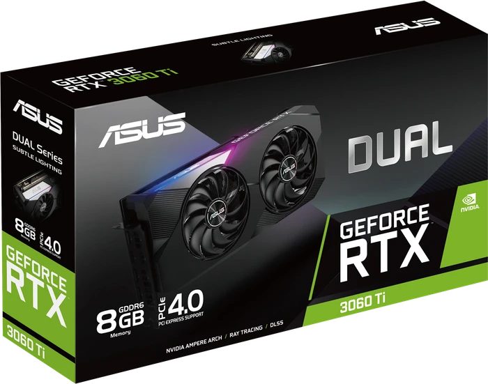 ASUS Dual GeForce RTX 3060 Ti, DUAL-RTX3060TI-8G, 8GB GDDR6, 2x HDMI, 3x DP