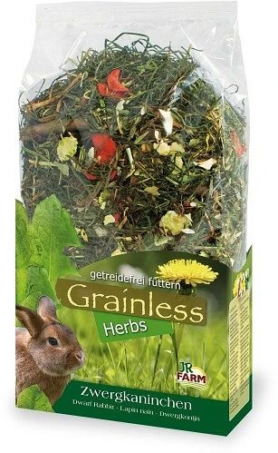 JR Farm Grainless Herbs Zwergkaninchen, 400g