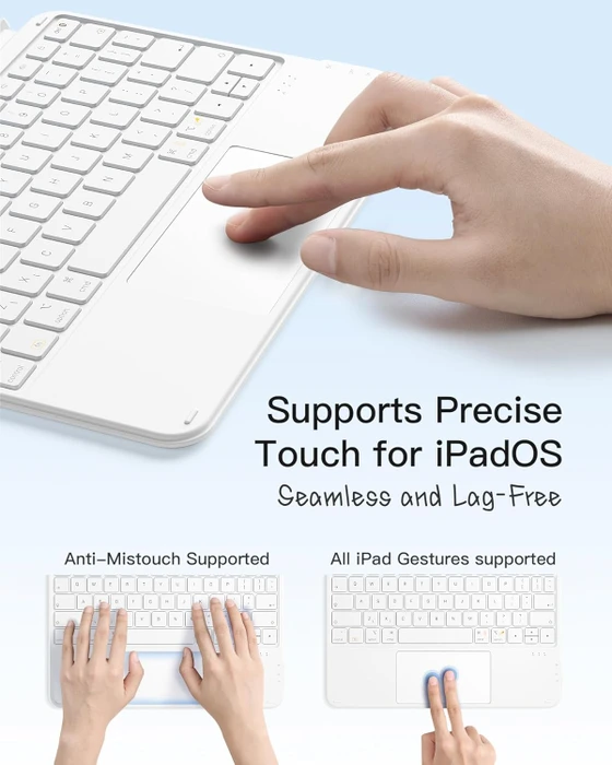 Inateck Ultraleicht Tastatur für iPad Air 6/iPad Air 5/iPad Pro 11", weiß, UK