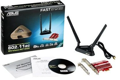 ASUS PCE-AC56, 2.4GHz/5GHz WLAN, PCIe x1