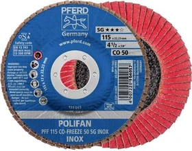 Pferd PFF 115 CO-FREEZE 50 SG INOX POLIFAN Fächerschleifscheibe K50, 115x22.23mm, 10 Stück
