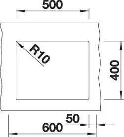 Blanco Subline 500-U Unterbau Becken mittig cafe