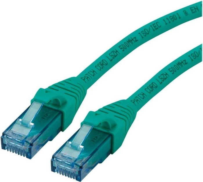 Roline / Secomp GHMT Patchkabel, Cat6a, U/UTP, RJ-45/RJ-45, 0.3m, grün