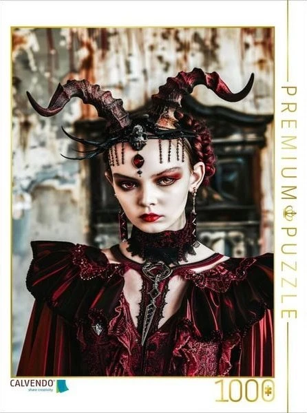 Calvendo Gothic in ganzer Linie. Gothikgirl mit Hörnern im Kleid
