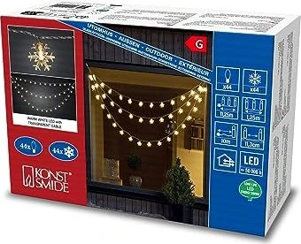 Konstsmide Lichtervorhang Schneeflocken LED 44x warmweiß