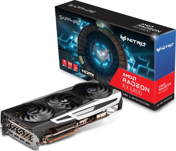 Sapphire Nitro+ Radeon RX 6800, 16GB GDDR6, HDMI, 3x DP, lite retail