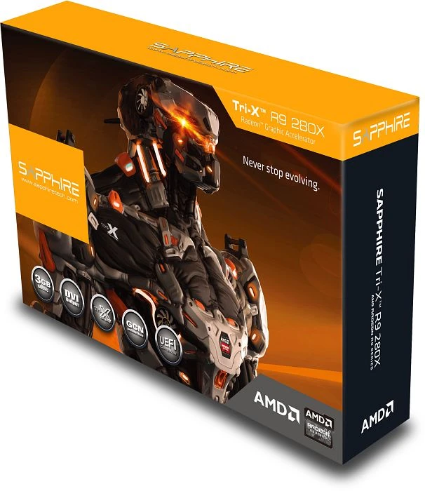 Sapphire Radeon R9 280X Tri-X, 3GB GDDR5, 2x DVI, HDMI, 2x mDP, full retail
