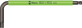 Wera 950 SPKS Multicolour Innensechskant Winkelschlüssel, 2.5x63mm