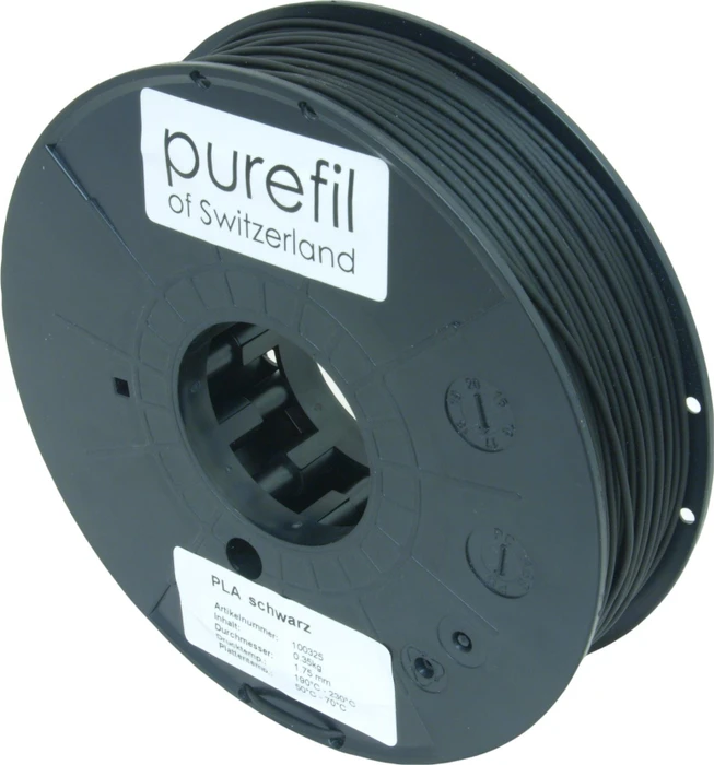 Purefil PLA, tiefschwarz, Spule, 1.75mm, 350g