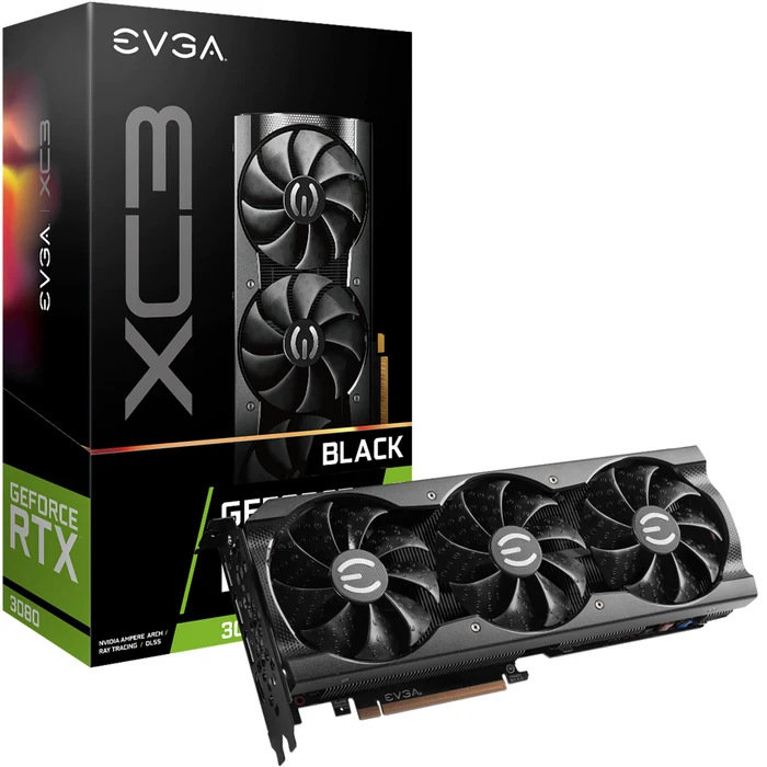 EVGA GeForce RTX 3080 XC3 Black Gaming LHR, 10GB GDDR6X, HDMI, 3x DP