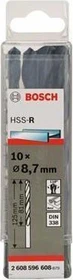 Bosch Professional HSS-R Spiralbohrer, 8.7x81x125mm, 10 Stück