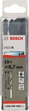 Bosch Professional HSS-R Spiralbohrer, 8.7x81x125mm, 10 Stück
