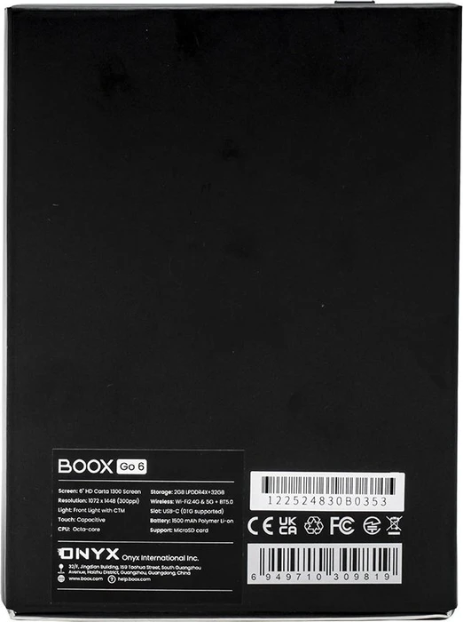 Onyx Boox Go 6, schwarz, 32GB Flash