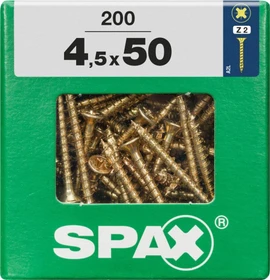 Spax YELLOX A2L 4CUT PZ2 Universalschraube, 4.5x50mm, 200 Stück