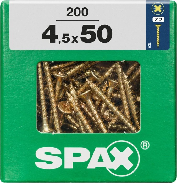 Spax YELLOX A2L 4CUT PZ2 Universalschraube, 4.5x50mm, 200 Stück