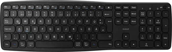 BlueBuilt Kabellose Tastatur, schwarz, USB, DE