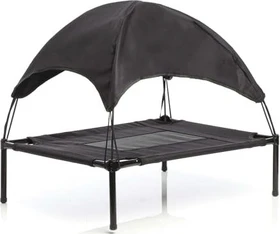 Wiltec Hundebett mit Dach, L, schwarz, 91x76x16cm