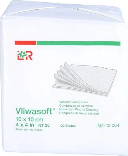 Lohmann & Rauscher Vliwasoft Vlieskompressen 6-lagig unsteril, 20 x 10cm, 100 Stück (50x 2 Stück)